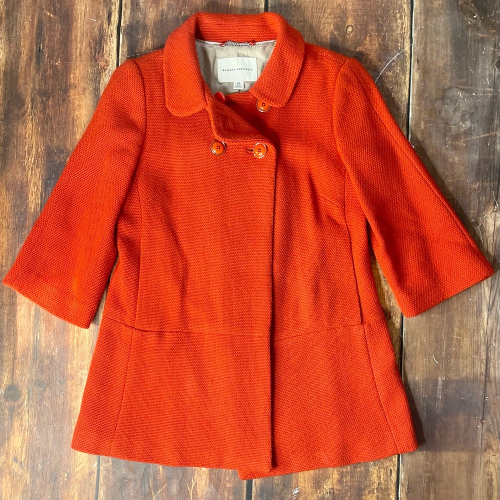 Banana Republic Burnt orange Jacket. Wool/Cotton Blend. XS